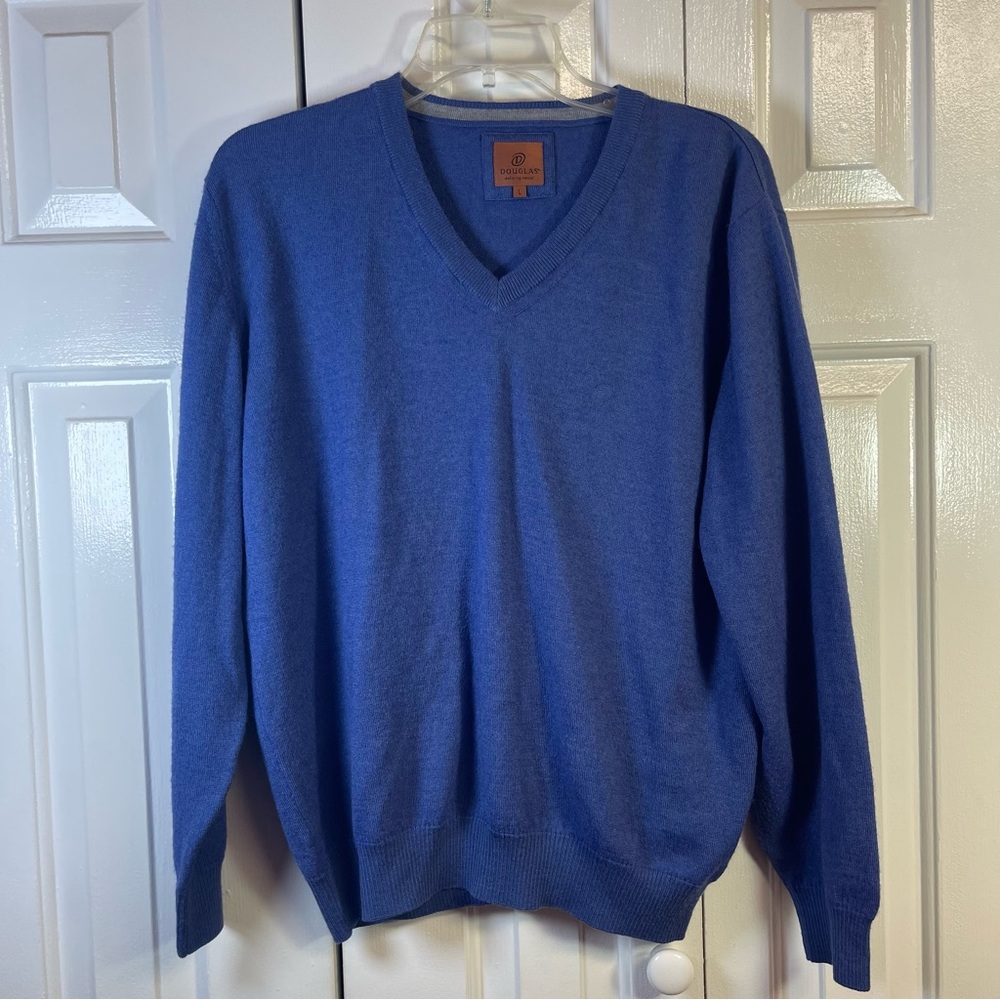 Douglas defining casual 50% Merino Wool‎ V Neck Pullover Lightweight P7